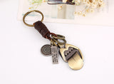 Key Chain Cute Animal Bronze Plated Genuine Leather Vintage Punk Key Chains Men And Women