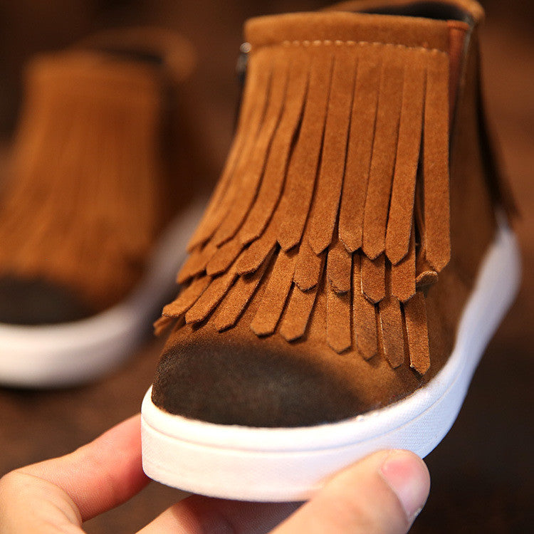 Kids Trainers Baby Shoes Girls Boys Boots Rubber Boot Baby Fashion Sport Shoes Superfly Original Tassel Shoes Comfortable