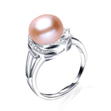 real pearl ring for women classic 18k white gold plated jewelry hot selling 925 sterling silver ring 