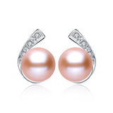 Casual 925 sterling silver earrings for women 100% genuine natural freshwater pearl jewelry stud earring 
