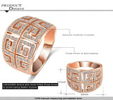 Brand Ring Vintage Retro Letter G Ring Rose Gold Plated SWA Elements Austrian Crystal Ring