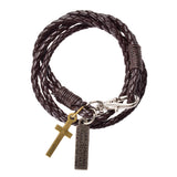 Christmas gift hot sale men Jewelry Leather pulseira masculina Cross Bracelets men Best friendship bracelets