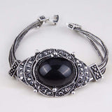 Large Turquoise Bracelet Stylish Retro Look Black Crystal Jewelry Accessories Black Friday Bracelets For Women