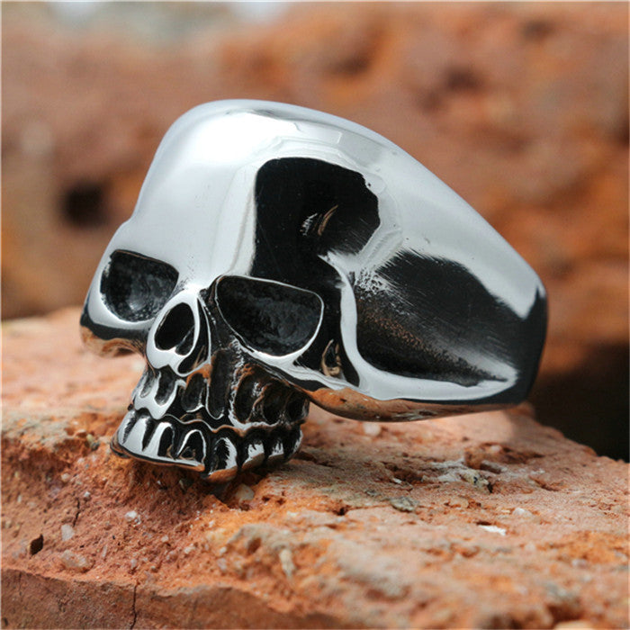 Lastest Design !! Hot Mens Boy Skull Head Ring 316L Stainless Steel Punk Style Ring