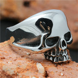 Lastest Design !! Hot Mens Boy Skull Head Ring 316L Stainless Steel Punk Style Ring