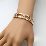 Latest design Luxurious Jewelry X Bracelets Cross CZ Diamond Paved Cuff Bangle For Women 18k Gold Plated Fashion Wrist Jewelry