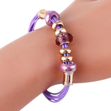 Leather Bracelet Crystal Wrap Bracelets For Women Multilayer Bracelets& Bangles Ladies Fashion Jewelry