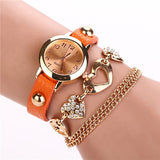 Leather Heart Luxury Wrist Watch Gold Women Dress Watch Designer Belts High Quality Relogio Feminino Marcas Famosas Chain