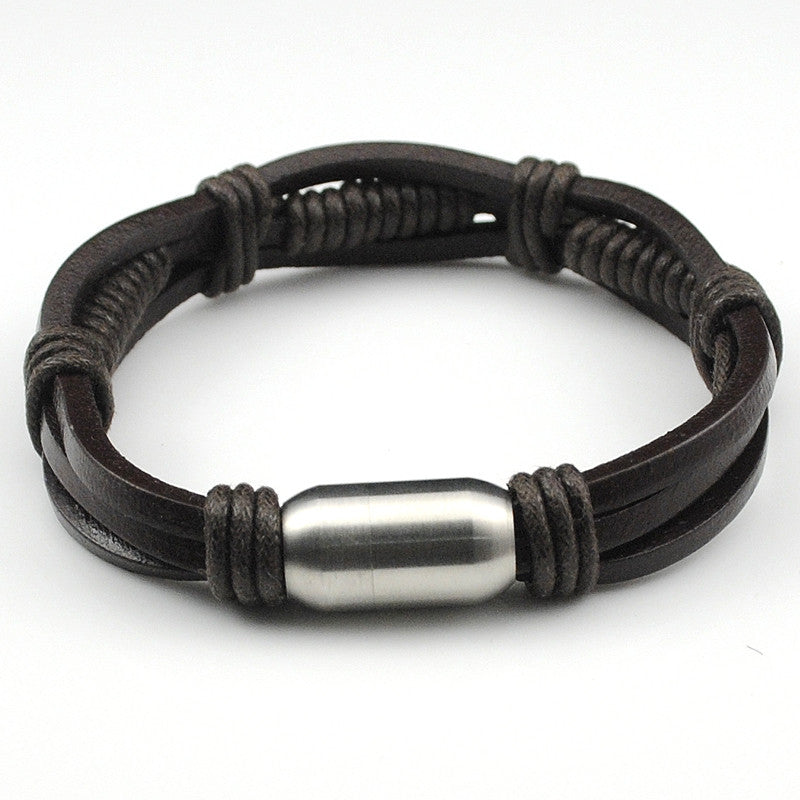 Leather Bracelet Wrap Bracelet Bracelet Men Wristband Rope Chain Handmade Jewelry