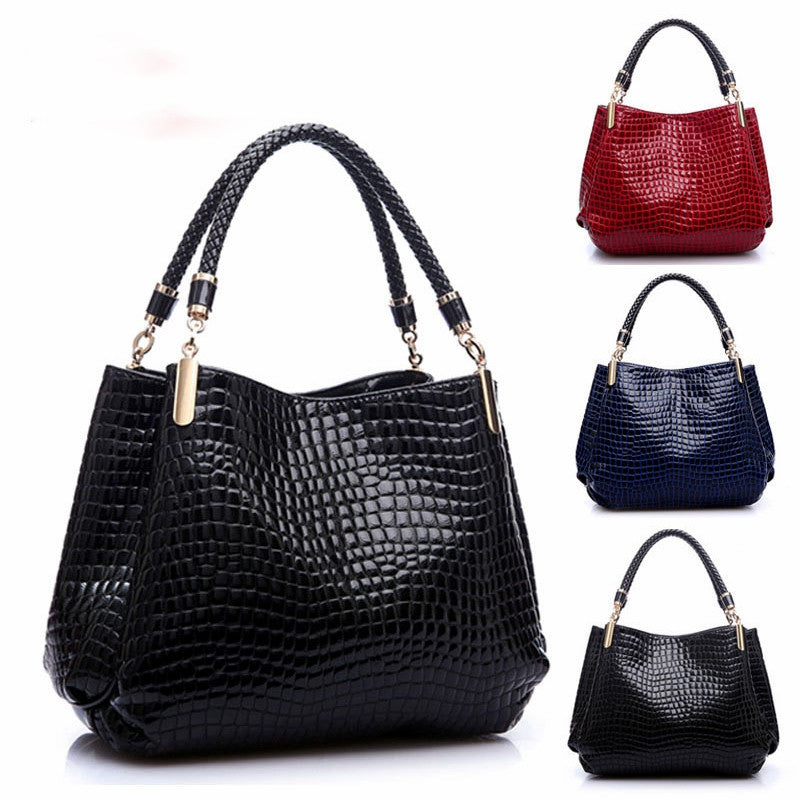 Leather Women Handbag Bolsas De Couro Fashion Famous Brands Shoulder Bag Black Bag Ladies Bolsas