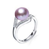 real freshwater pearl ring for women 925 sterling silver adjustable ring big size 10mm AAAA natural pearl jewelry 