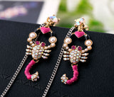 New Arrival Fashion Jewelry Chraming Rhinestone Scorpion Stud Earrings