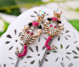 New Arrival Fashion Jewelry Chraming Rhinestone Scorpion Stud Earrings