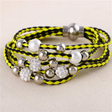 Lovely big European and American fashion leather bracelet female jewelry simple temperament tide