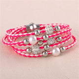 Lovely big European and American fashion leather bracelet female jewelry simple temperament tide