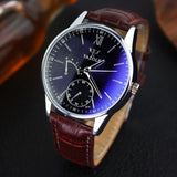 Luxury Brand Design Blue Ray Glass Casual Watch Pu Leather Watch Men 2015 Quartz Watch Roman Number Male Wrist Watches For Men