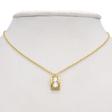 Luxury Brand Female Necklace Classic Exquisite Square AAA Zircon CZ Diamond Pendant Fine Jewelry Necklaces & Pendants For Women