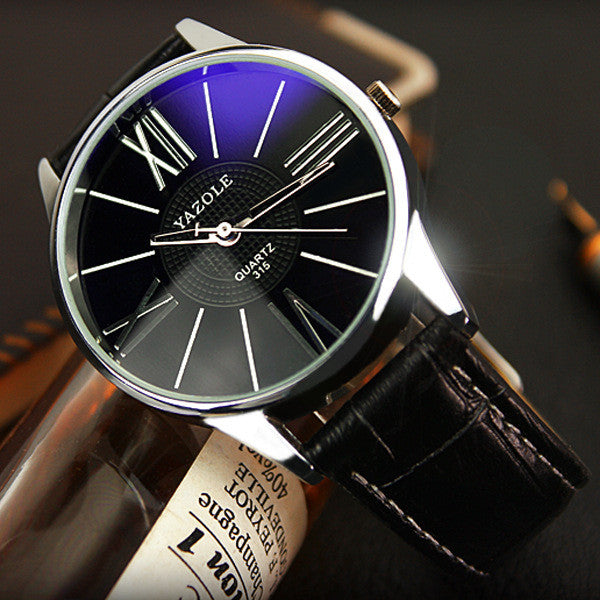 Luxury Brand Leather Watches Men Waterpro