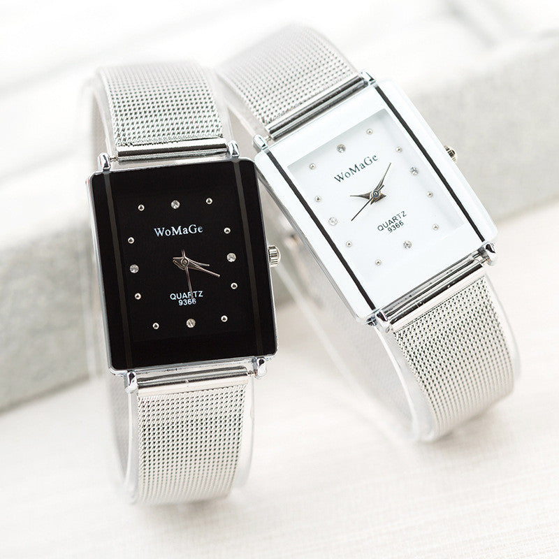 Luxury Brand Rectangle Women Watch Mesh Belt Quartz Watch Women Wristwatch Lady Dress Watch