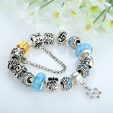Luxury Silver Charm Bracelet & Bangle for Women With High Quality Murano Glass Beads DIY Birthday Gift
