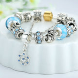 Luxury Silver Charm Bracelet & Bangle for Women With High Quality Murano Glass Beads DIY Birthday Gift