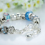Luxury Silver Charm Bracelet & Bangle for Women With High Quality Snowman Murano Glass Beads DIY Christmas Gift