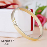 Luxury Stainless Steel Cuff Bracelets&Bangles Top Gold Plated Brand CZ Crystal Buckle Love Charm Bracelet For Women Jewelry 