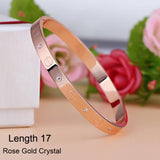 Luxury Stainless Steel Cuff Bracelets&Bangles Top Gold Plated Brand CZ Crystal Buckle Love Charm Bracelet For Women Jewelry