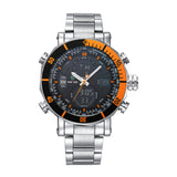 Luxury WEIDE Brand Men Military Sports Watches Men's Quartz LED Digital Hour Clock Male Full Steel Wrist Watch