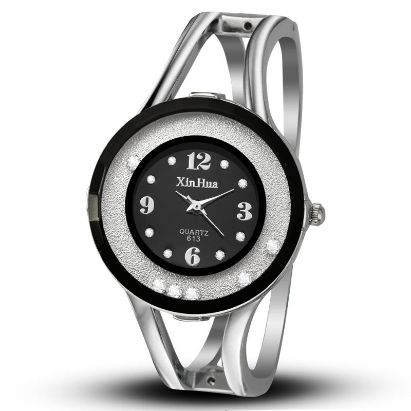 Luxury Women bangle watches quartz fashion bracelet watch crystal stainless steel brand xinhua round dial wristwatch