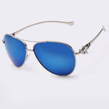 Luxury diamond metal Fox shape sunglasses women brand designer Aviation glasses Vintage mirror coating sun glasses 