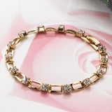 Luxury 18K Yellow Gold Plated Chain Bracelet for Women Shining AAA Cubic Zircon Crystal Bracelet&Bangle Jewelry