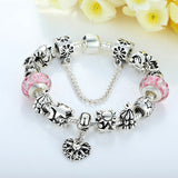 Luxury Christmas Series European Beads Bracelet for Women with Fashion Design Oxidation Heart Charms 