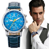 Luxury PU Leather Watches Men Quartz Watch Military wristwatch for Men Hour Clock
