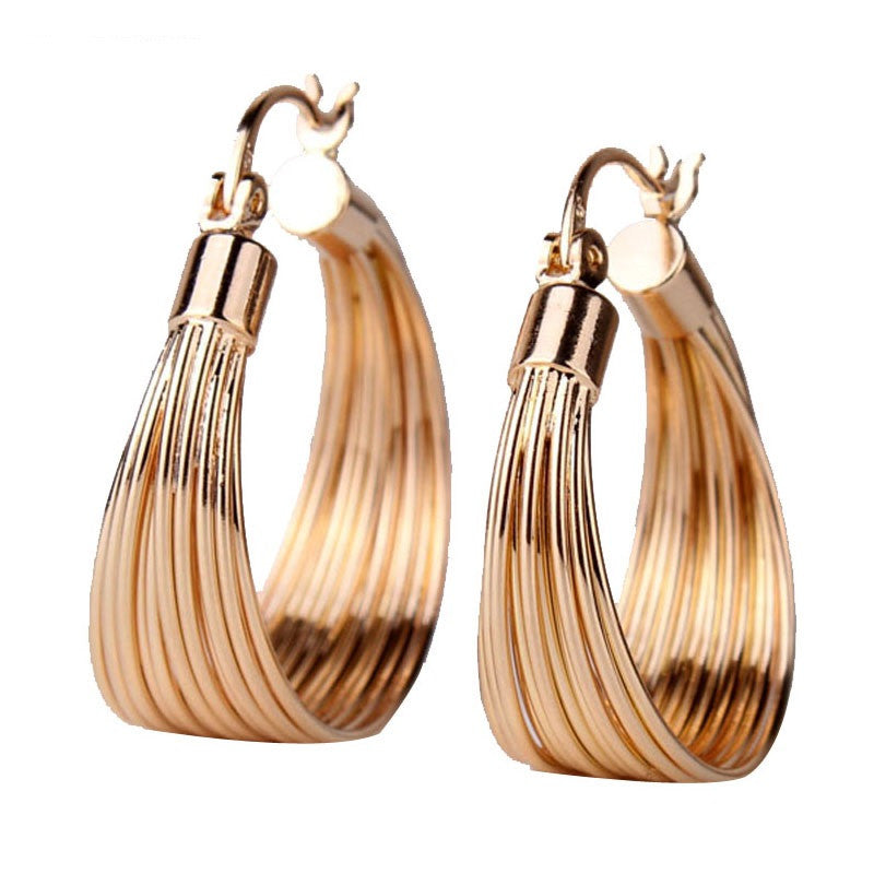 Luxury Party Large Hoop Earings Gold Plated Big Hoop Earring for Women Circle Earrings Jewelry for Wedding