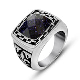 Luxury Synthetic Sapphire CZ Diamond Rings For Men Famous Brand Wedding Jewelry Fashion Stainless Steel Mens Rings Anel