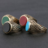 Luxury Vintage Jewelry Black Ring 18k Gold Engagement Mens Rings Christmas Gifts 