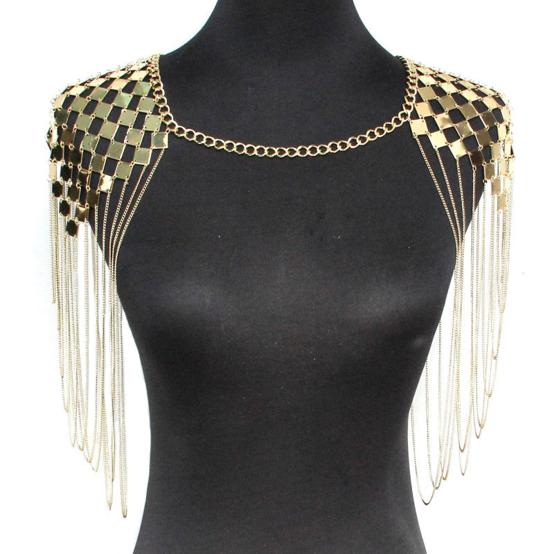 Bohemian Punk Body Chain Necklaces Collar Shoulder Chain Long Necklaces & Pendants Women Sexy Statement Body Jewelry