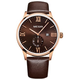 MEGIR 2015 New Men's Watch Top Brand Luxury Watch Leather Strap Quartz Casual Business Watch Men Wristwatch