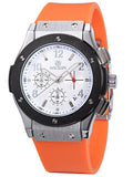 MEGIR Auto Date Chronograph Men Watch Waterproof Fashion Casual Silicone Strap Military Sport Watches Clock 