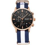 MEGIR Mens Watches Top Brand Luxury Men Leather nylon Strap Watches Chronograph Function Quartz Wristwatch