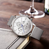 MEGIR New Chronograph Steel Watch Men Luxury Brand Famous Wrist Watch For Man Clock Male Quartz-watch 