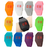 Unisex Watch Red LED Digital Square Rubber Band Men & Women Led Wrist Watch