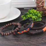 Multilayer Leather Bracelet Men Jewelry Boho Rock Wood Bead Bracelets For Women Love Vintage Bracelets & Bangles
