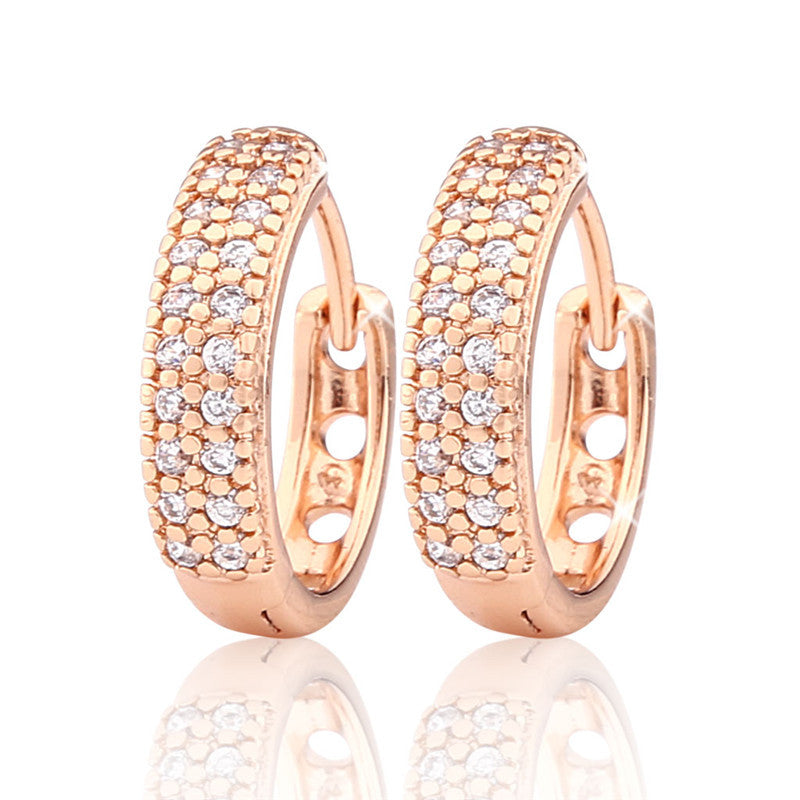 New Arrival Luxurious Hoop Earring Ladies Fashion Shining Crystal Zircon Earrings for Women Wedding Accessories