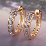 Earrings for Women White Crystals AAA Cubic Zirconia Hoop Earrings Women's Fashion Jewelry 