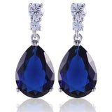Engagement Earrings for Women Silver Plating AAA Cubic Zircon Crystal Drop Dangle Earings 
