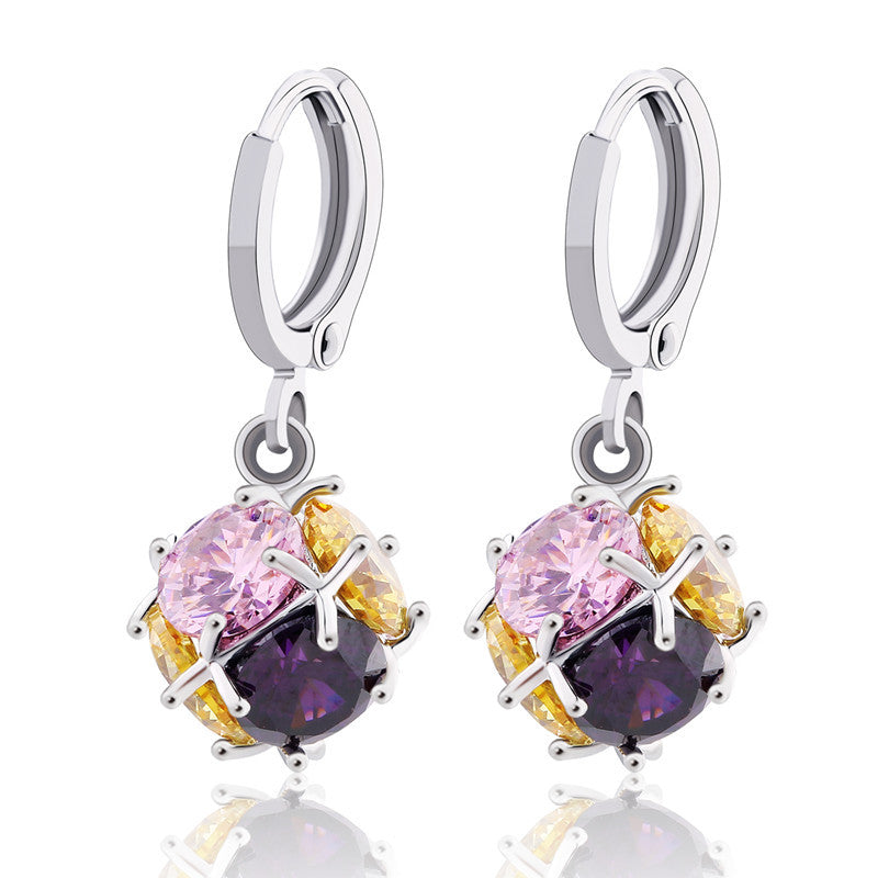 Fashion Dangle Earring for Women/Girls Earrings Fashion Silver/ Gold Plated Wedding Jewelry White Zircon Earring