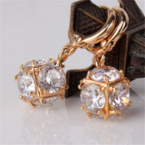 Fashion Dangle Earring for Women/Girls Earrings Fashion Silver/ Gold Plated Wedding Jewelry White Zircon Earring 