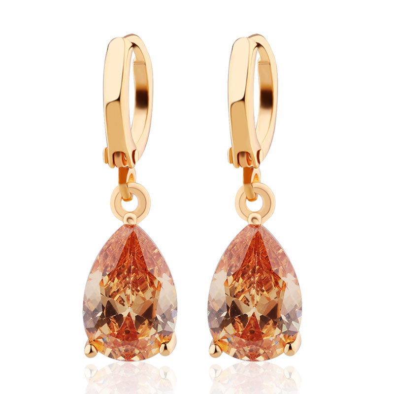 New Arrival Fashion Drop Earrings Hot Sale Gold Plated Earings AAA Cubic Zircon Lovely Dangle Earring for Women